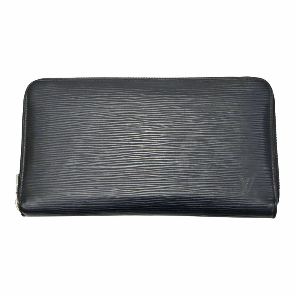 Louis Vuitton Zippy Wallet Organizer NM Leather Black Gray